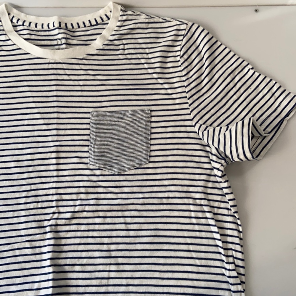 Gap XL Stripe Crewneck T w/ Contrast Stripe Pocket Sz. XL